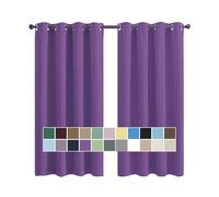 CHENG Isolant Thermique Rideau, Rideau Fenêtre Cuisine, Isolement Thermique Lavables Insonorisation Isolation, pour La Decoration de Chambre, 90x100cm(Hauteur x Largeur) Violet, 2 pièces
