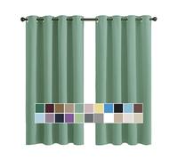 CHENG Isolation Phonique Rideau, Draperies Tombé, Isolement Thermique Lavables Insonorisation Isolation, pour La Decoration de Chambre, 160x107cm(Hauteur x Largeur) Vert, 2 pièces