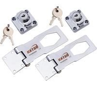 Cheng-Katsu 2pcs Moraillon De Verrouillage En Chrome Poli 4" 100mm Cadenas Moraillon Serrure À Clé Avec Clés Et Vis Moraillon De Porte Loquet Sécurité Pour Armoire Tiroir Placard