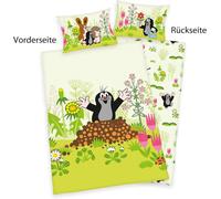 Cheng-La Petite Taupe Parure De Lit Réversible Pour Enfants, Housse De Couette 100 X 135 Cm, Taie D'oreiller 40 X 60 Cm, Coton/Renforcé