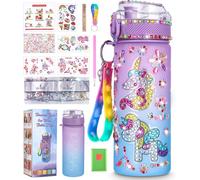 Cheng-Licorne Bricolage Gourde Fille Diy Gourde, Bouteille D'eau Arts Et Kits Créatif Enfant Jeux Cadeau Fille 3 5 6 7 8 9 10 Ans,Créatifs Bricolage Gourde Enfant Licorne Fille Jeux Fille 5 6 8 9 Ans