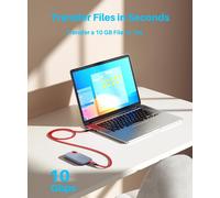 Cheng-Lot De 2 Câbles Usb-C De Transfert De Données 10 Gbit/S - 1,8 M - Câble Tressé Usb 3.2 Gen 2 Usb A Vers Type C - Charge Rapide 3,1 A Pour Iphone 16/15 Pro Max Car Play, Samsung Galaxy S24/S23/S