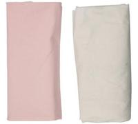 Cheng- Lot De 2 Draps Housses Pour Lit Enfant/Bébé, 60x120 Cm Drap Housse Doux, Respirant, Confortable Et Réglable - 100% Coton - Sans Motif - Couleur Unie Blanc Et Rose