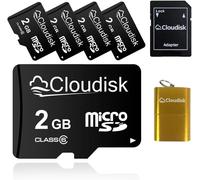 CHENG-Lot de 5 Cartes Micro SD avec Adaptateur SD, Idéal pour Stockage Léger,Musique,Photos,MP3,GPS ou Mémoire de Sauvegarde (2 Go)