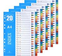 Cheng-Lot De 5 Intercalaires A4 En Plastique Multicolores A4, Intercalaires À 11 Trous, Classeurs À Levier Pour Bureau, École