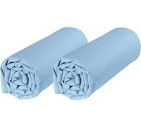 Cheng-- Lot X2 Draps Housse Bébé Couffin Ovale 40x80 Cm Coton Bio - Bleu Ciel - Également Pour Nacelles Et Berceaux - Coton Certifié