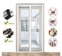 CHENG Magnétique Moustiquaire Porte Rideau 140x210cm, Rideau magnétique pour Portes, Facile Ouvrir et Fermer la Conception Lair Peut circuler Librement, for Le Salon/Porte Patio/Windows, Blanc