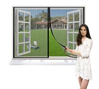 CHENG Magnétique Moustiquaire Porte Rideau 145x95cm, Fenêtre Rideau magnétique pour Portes, Automatiquement fermé Pliable Anti Insecte Mouche Moustique, for Le Salon/Porte Patio - Noir