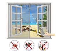 CHENG Magnétique Moustiquaire Porte Rideau 95x150cm, Rideau Porte Anti Insectes, Adsorption magnétique Pliable Anti Insecte Mouche Moustique, pour Fenetre Coulissante Baie Vitree - Gris