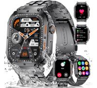 CHENG-Montre Connectée Homme avec Appel Bluetooth(3 Bracelets),1,96"" Militaire Smartwatch avec 400mAh IP68 Étanche Fréquence Cardiaque/Moniteur Sommeil,Fitness Tracker Smartwatch pour Android iOS