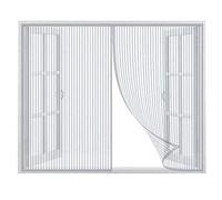 CHENG Moustiquaire Porte aimante 160x210cm, Moustiquaire magnétique, aimants Ultra Seal Lair Peut circuler Librement, pour Baie Vitree Fenetre Coulissante, Blanc