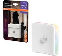 Cheng-Osram Veilleuse Lunetta Square,Capteur De Lumière Du Jour Et De Mouvement,0,3 W,Blanc,Forme Carré,Effet De Lumière De Couleur Rvb Via 4 Sorties De Lumière,Prise Ue Intégrée,Utilisation En Intér