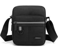 CHENG-Petit Sac Bandoulière Sacoche Homme Sacs à Bandoulière Canvas Sacoche Sac Porté épaule Shoulder Bag pour Téléphone Portable pour Voyage, Randonnée et Sports D'extérieur (Noir)