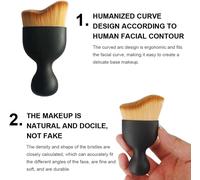 Cheng-Pinceau Fond De Teint, Pinceau Pour Fond De Teint Magique Pinceau,Contour Pinceaux De Maquillage,Pinceau Pour Fond De Teint Multifonctionnel Pour Mélanger Liquide,Crème,Correcteur,1pc (Le Noir)