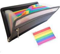 Cheng-Porte-Documents A5 Avec Fermeture Éclair Et Étiquettes - 13 Compartiments - Trieur De Classement - Porte-Documents - Classeur De Fichiers - Organiseur Pour Chèques, Factures, Reçus, Coupons