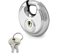CHENG-QWROK Lot de 1 Cadenas avec Manille en Acier Inoxydable Verrouillage du Disque 2 Clés, Cadenas Extérieur Cadenas Résistant aux Intempéries, Pour Remise, Fence, 3/8"" Shackle