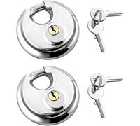 CHENG-QWROK Lot de 2 Cadenas avec Manille en Acier Inoxydable Verrouillage du Disque 2 Clés, Cadenas Extérieur Cadenas Résistant aux Intempéries