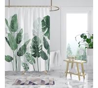 CHENG-Rideau de douche 240 x 200 cm - En polyester - Lavable - Avec 12 anneaux