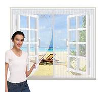 CHENG Rideau magnétique pour Portes 115x130cm, Moustiquaire magnétique, Facile Ouvrir et Fermer la Conception Lair Peut circuler Librement, pour Baie Vitree Fenetre Coulissante, Blanc