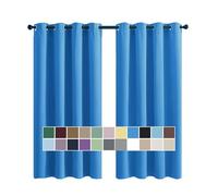 CHENG Rideaux Occultants Isolants, Rideau Polyester, Isolement Thermique Installation Facile Anti Moisissure Antibactérien, pour Chambre d'enfants, 300x180cm(Hauteur x Largeur) Bleu, 2 pièces