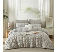 Cheng-Seersucker Bettwäsche 155x220 3 Teilig Grau Kariert Bettwäsche Sommer Weich Atmungsaktiv Mikrofaser Bettwäsche Modern Romantisch Deckebezug Mit Reißverschluss Und 2 Kissenbezüge 80x80 Cm