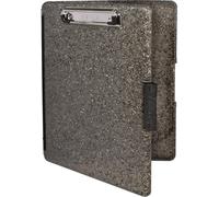 CHENG-Slimcase Lot de 2 porte-blocs en plastique avec rangement et ouverture latérale, fournitures de bureau pour organiser, transporter et ranger, support A4, idéal pour les infirmiers, gris granit