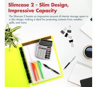 CHENG-Slimcase Lot de 2 Porte-Blocs en Plastique avec Rangement et Ouverture latérale, Fournitures de Bureau pour Organiser, Transporter et Ranger, Support A4, idéal pour Les Infirmiers, Jaune Fluo