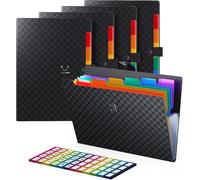 Cheng-Trieur 7 Compartiments A4, 5pcs Amélioré Plastique Extensible Accordéon Dossiers De Fichiers Document Organiseur Classeur Et Trieur À Documents 7 Poches Avec Fermeture Snap Pour L'école