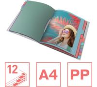Cheng-- Trieur À 12 Compartiments Pour Documents A4, Pochettes En Plastique Transparent, Maison/Bureau, Motif Texturé, Gamme Colour'breeze, Multicolore, 626256 (Lot De 2)