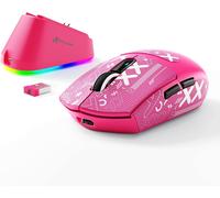 CHENG-x ATTACK SHARK G3PRO Souris de Jeu avec Station D'accueil Magnétique, BT/2.4G Sans Fil/Filaire, Capteur PixArt PAW3311, 59g Légère, 25000 DPI LIGHTSPEED Gamer Souris- Rouge Baies avec Ruban