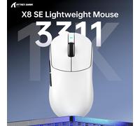 CHENG-X8SE Mouse for Large Hand, 55g Superlight, PixArt PAW3311 Gaming Sensor, BT/2.4G Wireless/Wired, Adjustable DPI up to 25000, 500mAh Battery (White)
