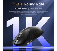 CHENG-X8SE Mouse for Large Hand, 55g Superlight, PixArt PAW3311 Gaming Sensor, BT/2.4G Wireless/Wired, Adjustable DPI up to 25000, 500mAh Battery (Black)