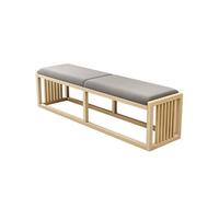 CHENGAIJIAN Banc de lit Tabouret d'extrémité de lit en Bois Massif, Nouveau Style Chinois, Banc à Chaussures, canapé Avant de Chambre à Coucher, Long(Natural,180cm)