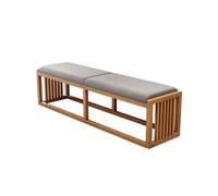 CHENGAIJIAN Banc de lit Tabouret d'extrémité de lit en Bois Massif, Nouveau Style Chinois, Banc à Chaussures, canapé Avant de Chambre à Coucher, Long(Light Brown,140cm)