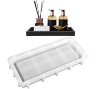 CHENGCKJ Moule en silicone rectangulaire grand avec bord - Moule en silicone pour bricolage, bijoux, porte-savon, plateau à fruits, bougies, plâtre, résine, savon, etc.
