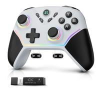 CHENGDAO Contrôleur Sans Fil 2.4G pour PC/Windows (10/11), Compatible avec Switch/OLED/Lite/Android, Joysticks à Effet Hall, Éclairage RGB, Batterie Longue Durée de 1200mAh