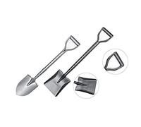 ChengHao Wh000007 Lot de 2 mini pelles à poignée avec pelles pour creuser - Pelle en métal à pointe carrée - Pelle droite en acier