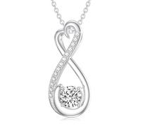 CHENGHONG Chaîne infini en argent 925 avec pendentif cœur infini - Cadeau pour femme
