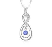 CHENGHONG Collier pour femme en argent 925 avec pendentif signe infini - Bijou pour mère et fille