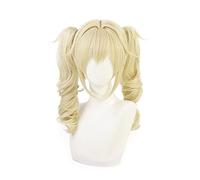 chenghuax Convient à Yuanshen Cosplay WIG Curly Double Queue de Queue de Queue (Color : As Show, Size : One Size)