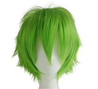 chenghuax Mode Courte Spike Spiky Anime Cosplay Wig Halloween Carnaval Noël Dress Up Pretend Play Party Perruques Pleines pour Femmes Hommes (Noir) (Color : Green)