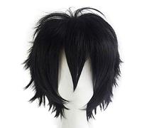 chenghuax Mode Courte Spike Spiky Anime Cosplay Wig Halloween Carnaval Noël Dress Up Pretend Play Party Perruques Pleines pour Femmes Hommes (Noir) (Color : Black)