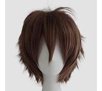 chenghuax Mode Courte Spike Spiky Anime Cosplay Wig Halloween Carnaval Noël Dress Up Pretend Play Party Perruques Pleines pour Femmes Hommes (Noir) (Color : Dark Brown)
