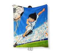 CHENGHUO Captain Tsubasa - Cadeau de football pour garçon - Couverture douillette pour enfant - Motif ballon de football - Couverture en flanelle - Pour l'intérieur, le camping et les pique-niques -