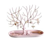 Chenglanhsjg Antler Tree Bijoux Affichage du support de rangement Tower Tower Rack Organisateur de suspension avec cerf pour le collier d'anneau Boucles d'oreilles (Rose)