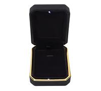 Chenglanhsjg Boîte pendentielle Boîte de rangement de bijoux facile à nettoyer Élégant avec lumière pour le stockage de bijoux (Noir)