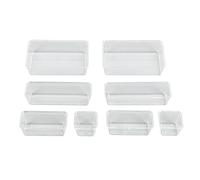 Chenglanhsjg Ensemble de 8 boîtes de Rangement Transparentes, Grande capacité, matériau PS Durable, Organisateur pour la Maison, Les Voyages, Les cosmétiques, Les Outils, la