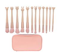Chenglanhsjg Ensemble de pinceaux de Maquillage Professionnels pour Poudre, Fond de Teint, Fard à Joues, surligneur, avec Motif Animal, Poils Doux, Manche Robuste, Compact et
