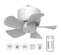 CHENGNAN Ventilateur Silencieux de Camping Portable USB avec Télécommande. Batterie Rechargeable 8000mAh. 4 Vitesses Minuterie 2-8H Fan avec Crochet