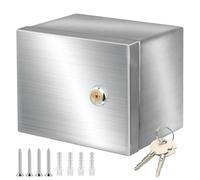 CHENGPI Acier Inoxydable 304 Armoire Boîtes de Distribution 200 * 200 * 140MM,Boîtier Mural pour L'extérieur/Intérieur avec Serrure